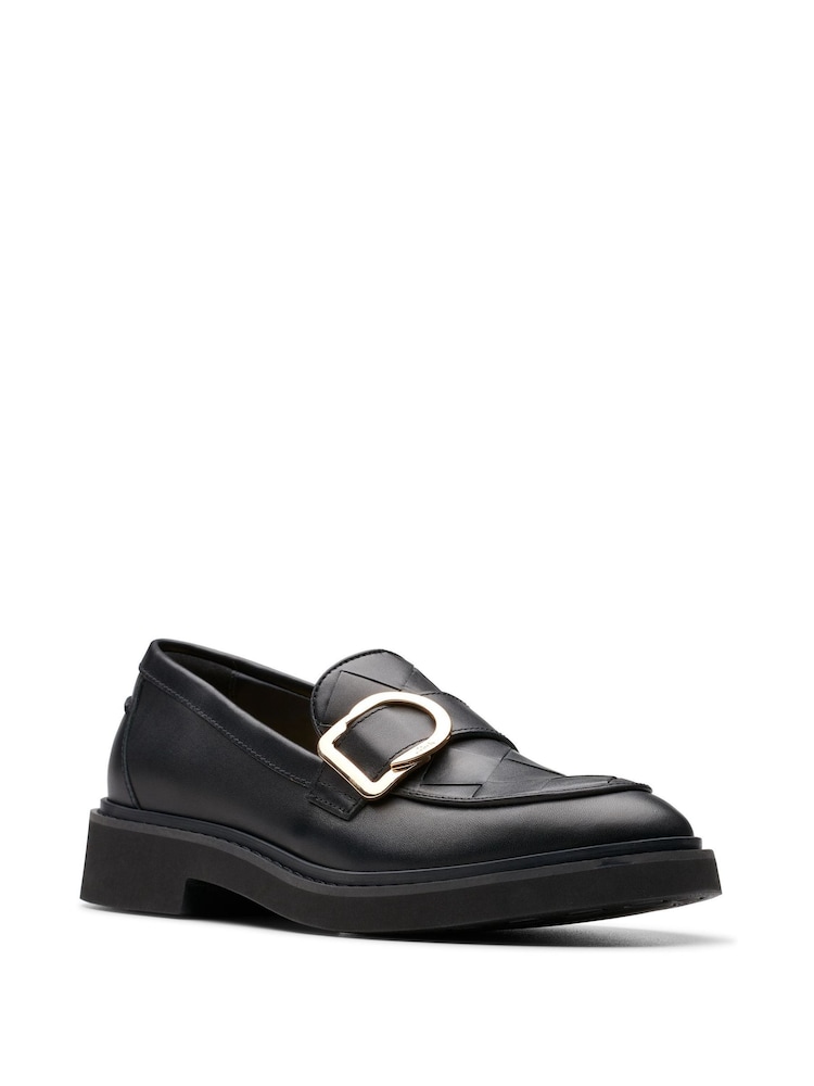 Clarks Black Leather Splend Penny Loafer Shoes - Image 2 of 7