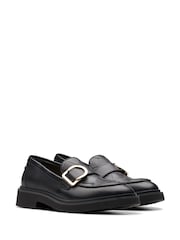 Clarks Black Leather Splend Penny Loafer Shoes - Image 4 of 7
