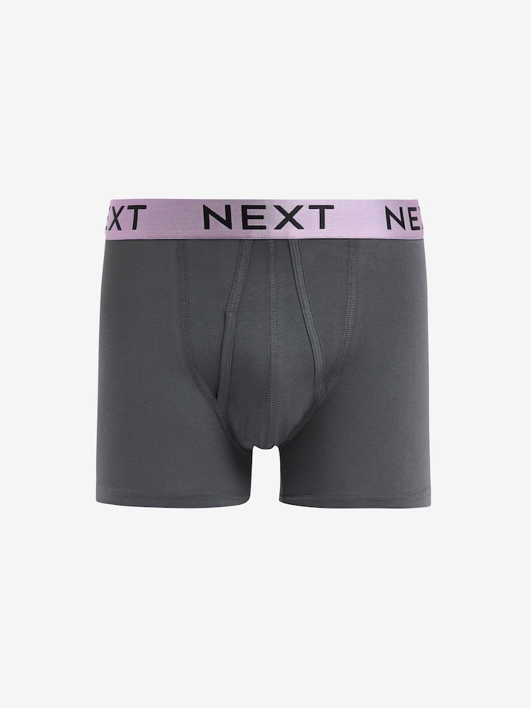 Grey Mixed Light Metallic Waistband 4 Pack Hipster Boxers - Image 3 of 7