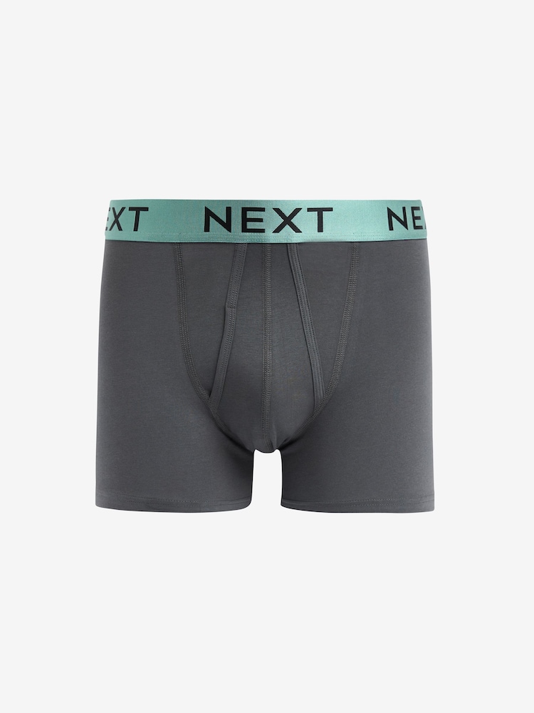 Grey Mixed Light Metallic Waistband 4 Pack Hipster Boxers - Image 4 of 7