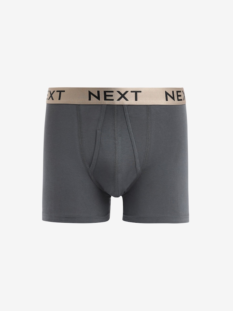 Grey Mixed Light Metallic Waistband 4 Pack Hipster Boxers - Image 5 of 7