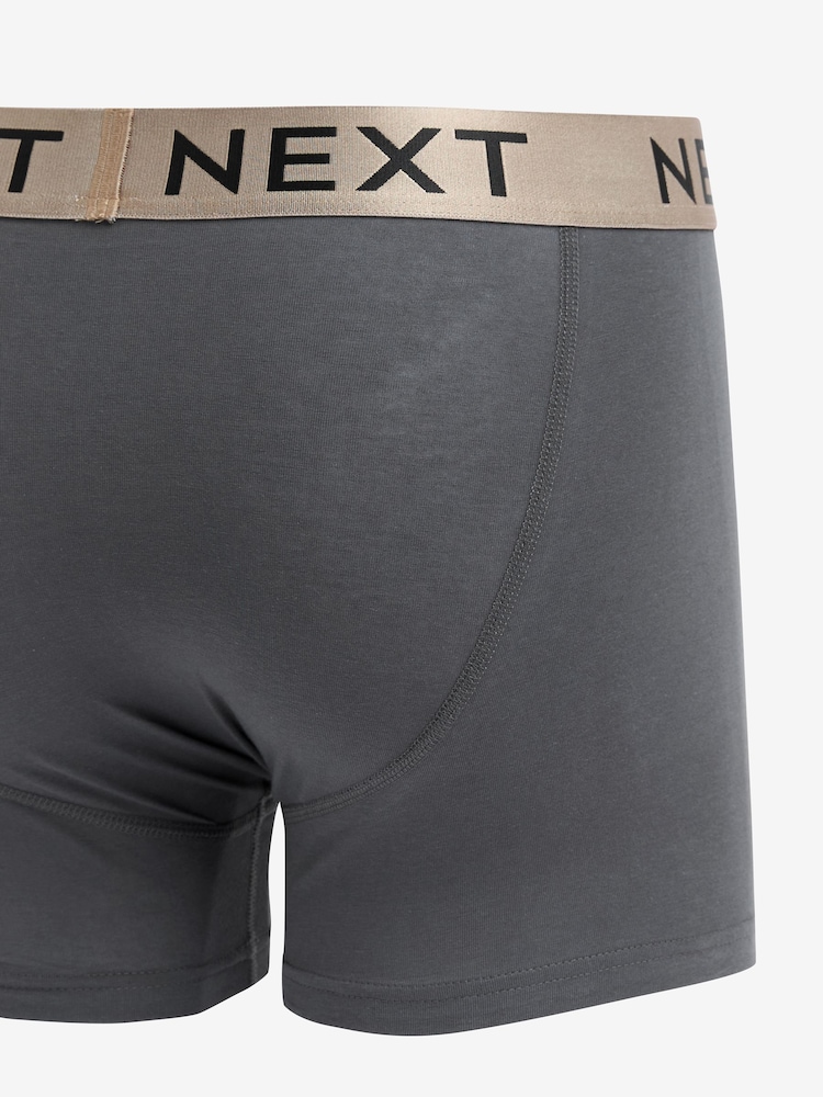 Grey Mixed Light Metallic Waistband 4 Pack Hipster Boxers - Image 6 of 7