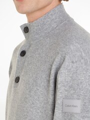 Grau - Calvin Klein Pullover mit Knopfleiste - Bild 3 von 5