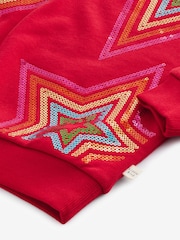 Little Bird by Jools Oliver Red Christmas Festive 100% Cotton Sweatshirt - Image 7 of 7