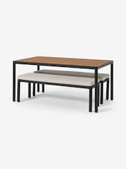 MADE.COM Grey Sassari Garden Dining Bench Set - Image 2 of 9