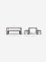 MADE.COM Grey Sassari Garden Dining Bench Set - Image 3 of 9
