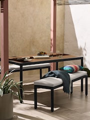 MADE.COM Grey Sassari Garden Dining Bench Set - Image 7 of 9
