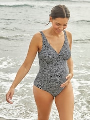 JoJo Maman Bébé Black & White Spot V-Neck Maternity Swimsuit - Image 3 of 6