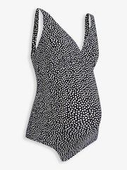 JoJo Maman Bébé Black & White Spot V-Neck Maternity Swimsuit - Image 6 of 6