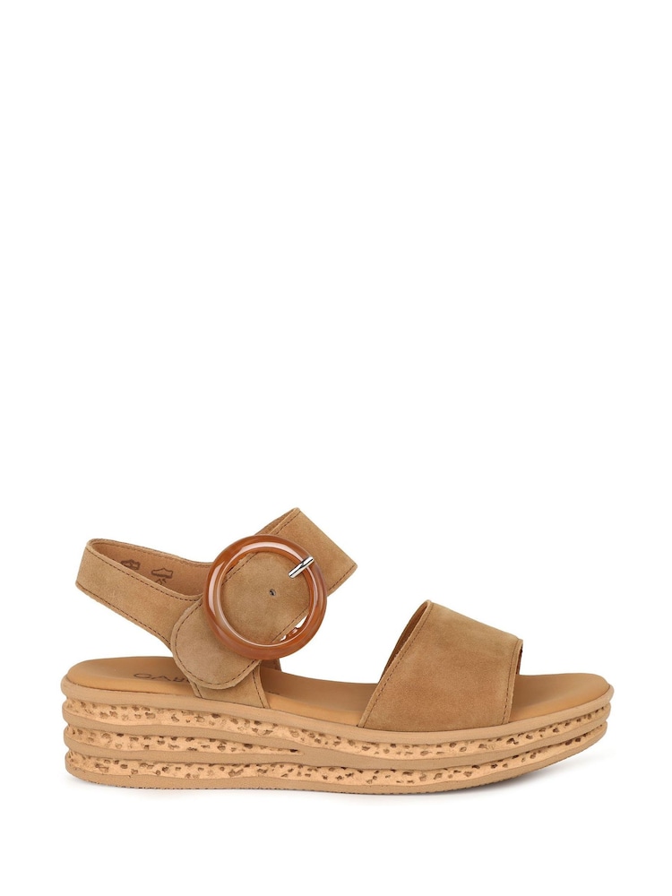 Gabor Brown Andre Leather Sandals - Image 1 of 5