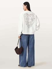 AllSaints White Esme Pippa Sweatshirt - Image 3 of 7