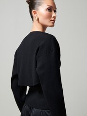 Black Shrug And Boobtube Co-ord Cardigan - Image 2 of 8