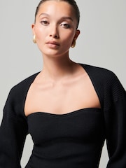 Black Shrug And Boobtube Co-ord Cardigan - Image 4 of 8