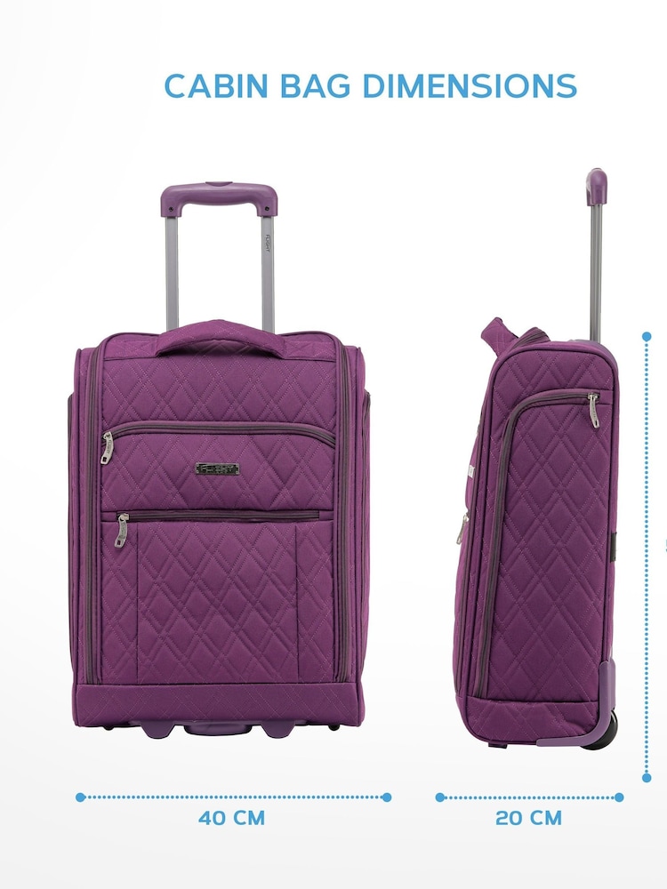 Flight Knight 55x40x20cm Ryanair Priority Soft Case Cabin Carry On Suitcase Hand Mono Canvas Luggage - Image 2 of 7