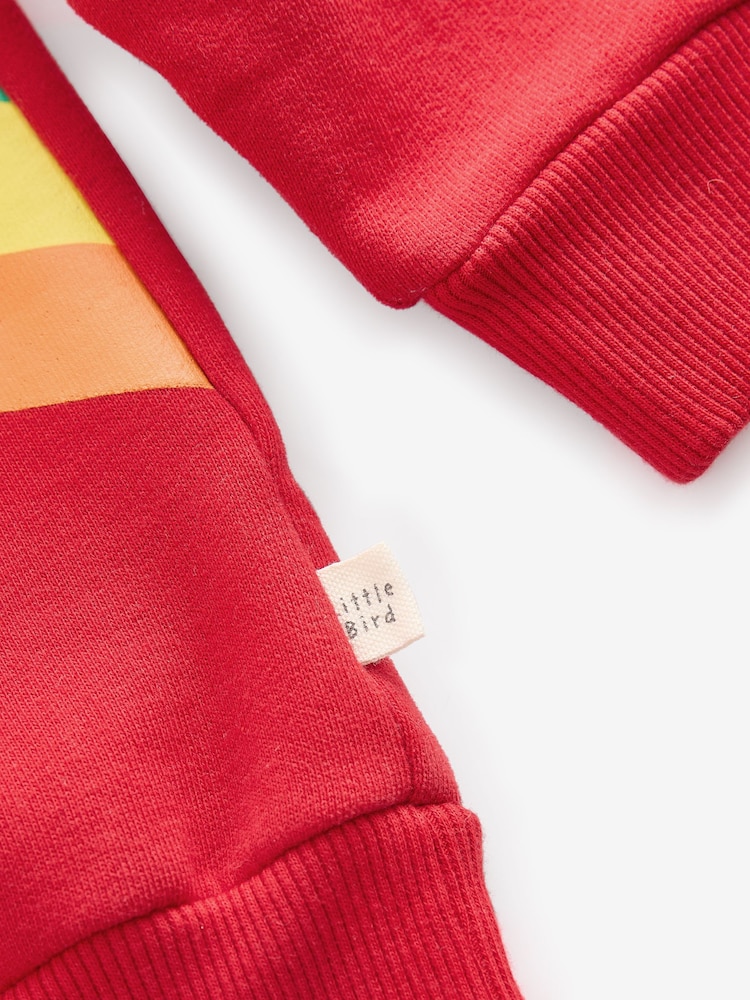 Little Bird by Jools Oliver Red Rainbow Happy Hoodie - Image 11 of 11 Little Bird by Jools Oliver Red Rainbow Happy Hoodie - Image 11 of 11