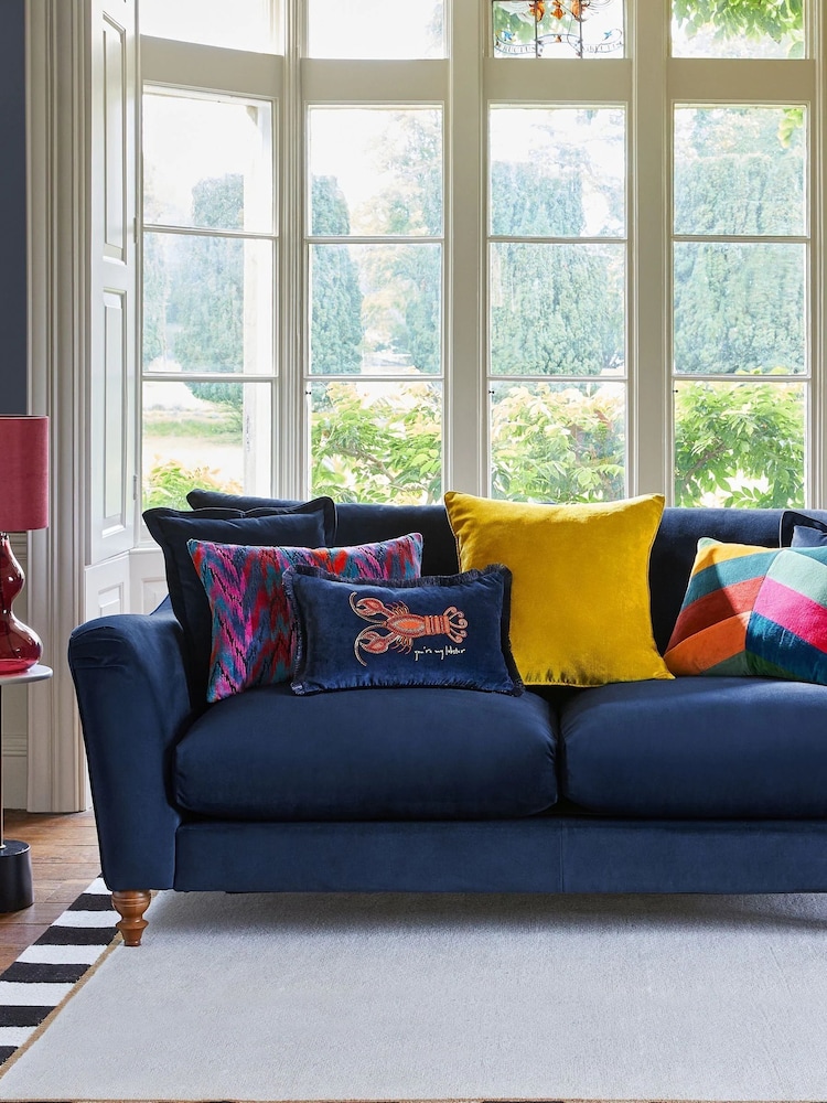 Chartreuse Yellow 59 x 59cm Soft Velour Cushion - Image 2 of 6