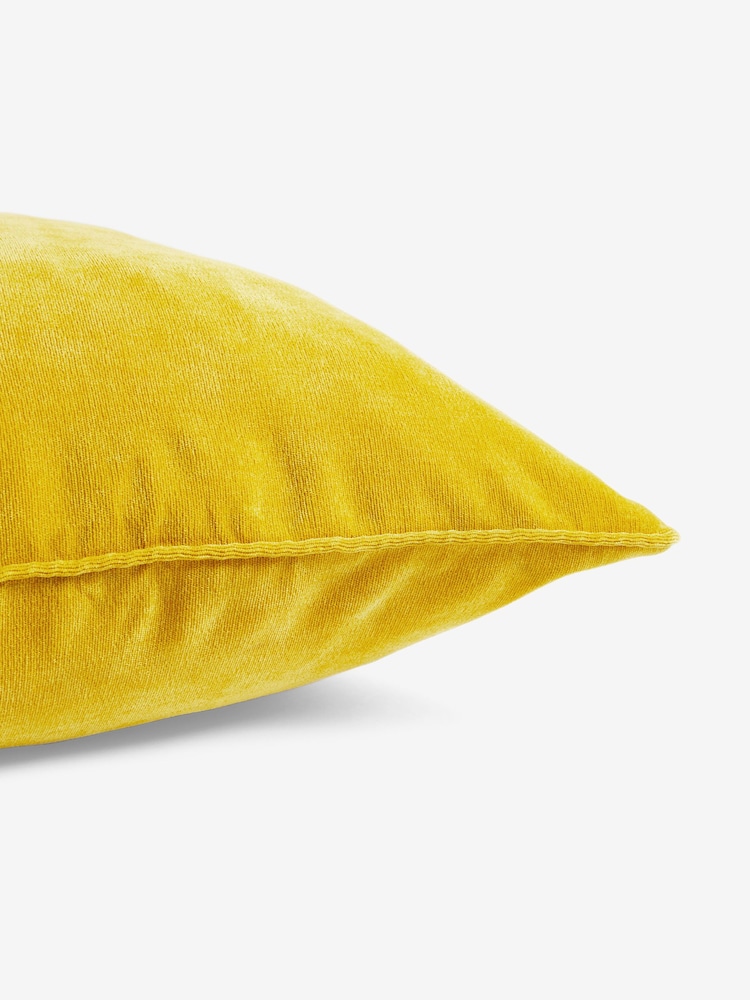 Chartreuse Yellow 59 x 59cm Soft Velour Cushion - Image 4 of 6