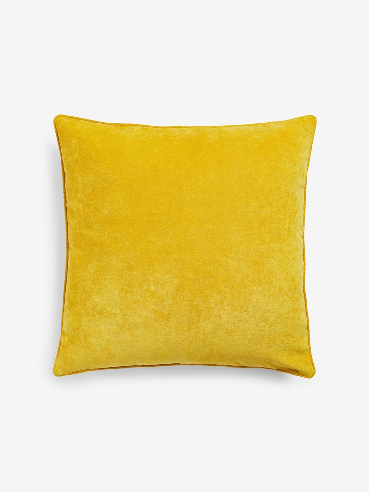 Chartreuse Yellow 59 x 59cm Soft Velour Cushion - Image 5 of 6