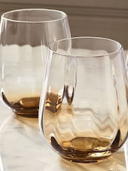 Set of 4 Natural Kya Smoked Tapered Tumblers - Image 2 of 4
