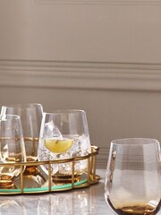 Set of 4 Natural Kya Smoked Tapered Tumblers - Image 3 of 4