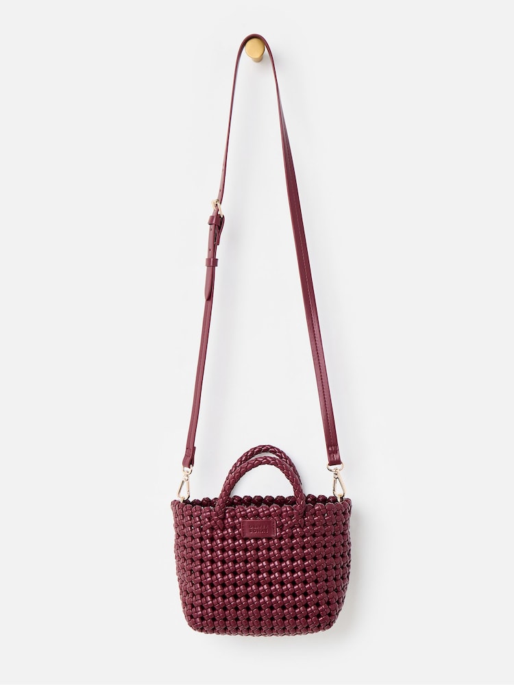 Oliver Bonas Red Kitty Burgundy Braided Cross-Body Bag - Image 1 of 6 Oliver Bonas Red Kitty Burgundy Braided Cross-Body Bag - Image 1 of 6