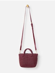 Oliver Bonas Red Kitty Burgundy Braided Cross-Body Bag - Image 2 of 6