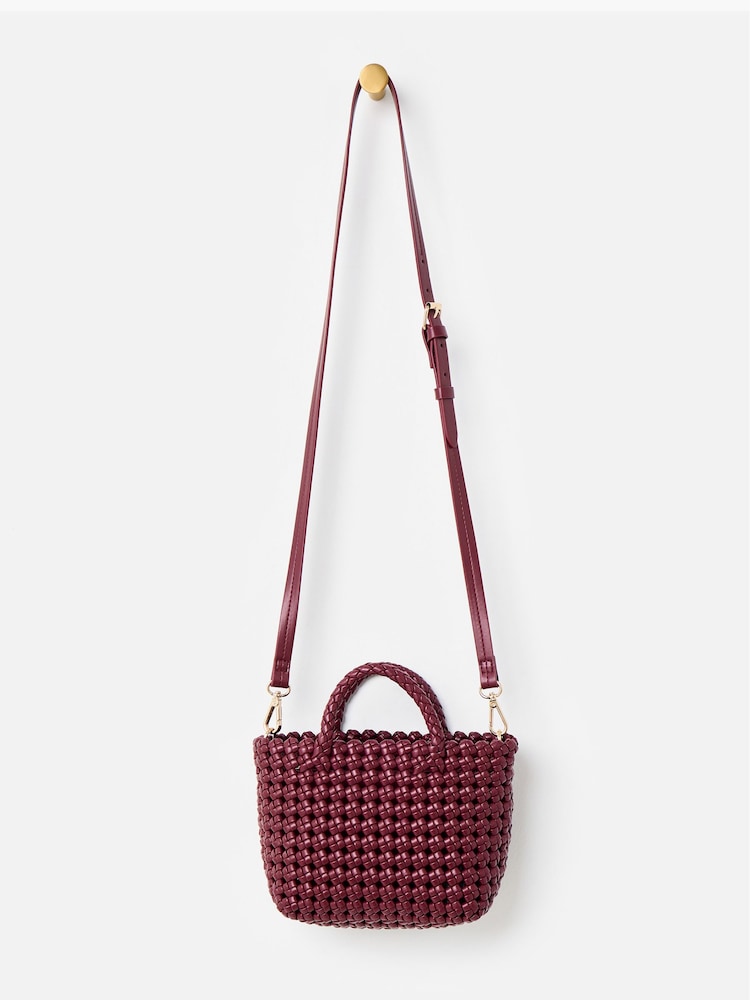 Oliver Bonas Red Kitty Burgundy Braided Cross-Body Bag - Image 2 of 6 Oliver Bonas Red Kitty Burgundy Braided Cross-Body Bag - Image 2 of 6