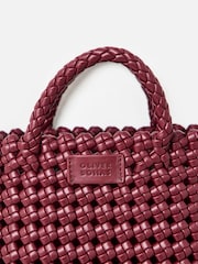 Oliver Bonas Red Kitty Burgundy Braided Cross-Body Bag - Image 5 of 6
