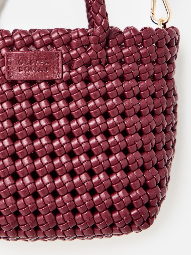 Oliver Bonas Red Kitty Burgundy Braided Cross-Body Bag - Image 6 of 6 Oliver Bonas Red Kitty Burgundy Braided Cross-Body Bag - Image 6 of 6