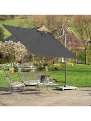Pacific Grey Taupe Garden Voyager T2 2.7m Square Anthracite Parasol - Image 4 of 9