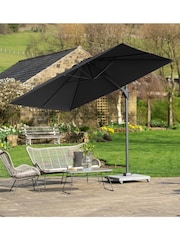 Pacific Grey Taupe Garden Voyager T2 2.7m Square Anthracite Parasol - Image 5 of 9