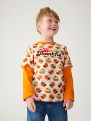 Little Bird by Jools Oliver Brown/Orange Long Sleeve Colourful T-Shirt - Image 5 of 7