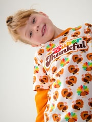 Little Bird by Jools Oliver Brown/Orange Long Sleeve Colourful T-Shirt - Image 6 of 7