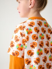 Little Bird by Jools Oliver Brown/Orange Long Sleeve Colourful T-Shirt - Image 7 of 7