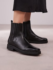 Black Forever Comfort® Square Toe Chelsea Ankle Boots - Image 1 of 8