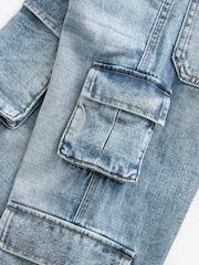 Bleach Wash 100% Cotton Denim Multipocket Cargo Jeans (3-16yrs) - Image 7 of 7