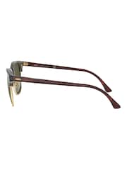 Marron écaille de tortue - Ray-Ban Lunettes de soleil Clubmaster - Image 4 de 11