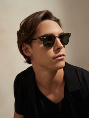 Marron écaille de tortue - Ray-Ban Lunettes de soleil Clubmaster - Image 8 de 11