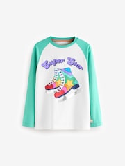 Little Bird by Jools Oliver Turquoise Blue 100% Cotton Long Sleeved T-Shirt - Image 1 of 6
