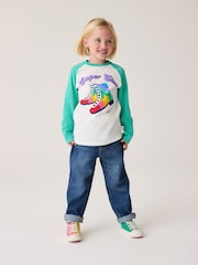 Little Bird by Jools Oliver Turquoise Blue 100% Cotton Long Sleeved T-Shirt - Image 5 of 6