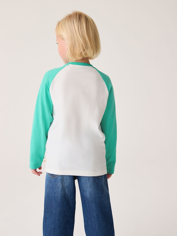 Little Bird by Jools Oliver Turquoise Blue 100% Cotton Long Sleeved T-Shirt - Image 6 of 6
