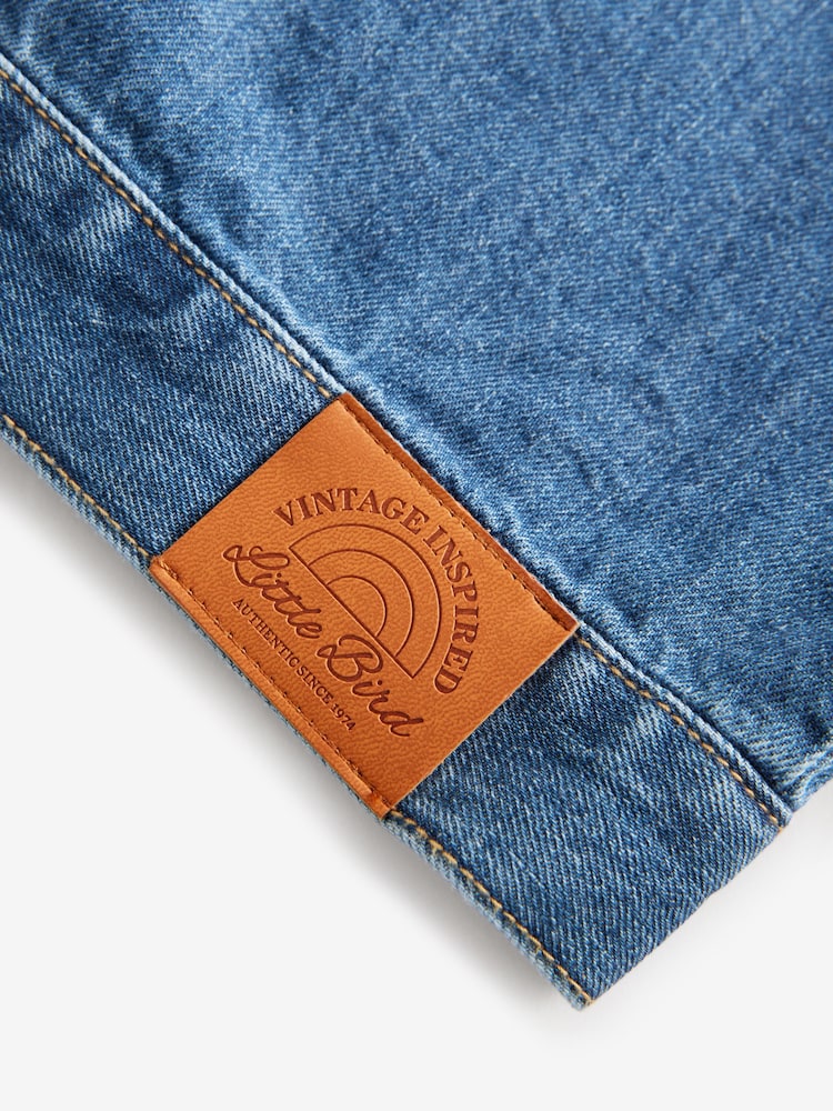 Little Bird by Jools Oliver Washed Denim Rainbow Embroidered 100% Cotton Waistcoat - Image 7 of 8