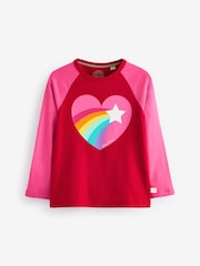 Little Bird by Jools Oliver Red/Pink 100% Cotton Long Sleeved T-Shirt - Image 4 of 7