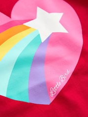 Little Bird by Jools Oliver Red/Pink 100% Cotton Long Sleeved T-Shirt - Image 6 of 7