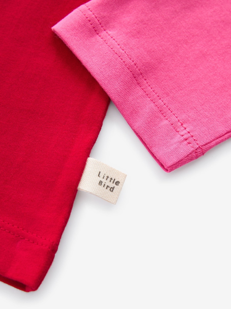 Little Bird by Jools Oliver Red/Pink 100% Cotton Long Sleeved T-Shirt - Image 7 of 7