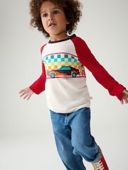 Little Bird by Jools Oliver Red 100% Cotton Long Sleeved T-Shirt - Image 2 of 8
