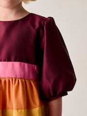 Little Bird by Jools Oliver Multi Colourful Rainbow Striped Ocassion Dress - Image 4 of 7
