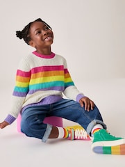 Little Bird by Jools Oliver Colourful Knitted 100% Cotton Jumper - Imagen 2 de 7