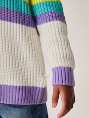 Little Bird by Jools Oliver Colourful Knitted 100% Cotton Jumper - Imagen 4 de 7