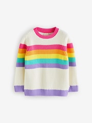 Little Bird by Jools Oliver Colourful Knitted 100% Cotton Jumper - Imagen 5 de 7